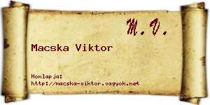 Macska Viktor névjegykártya