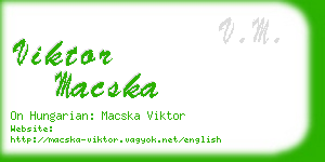 viktor macska business card
